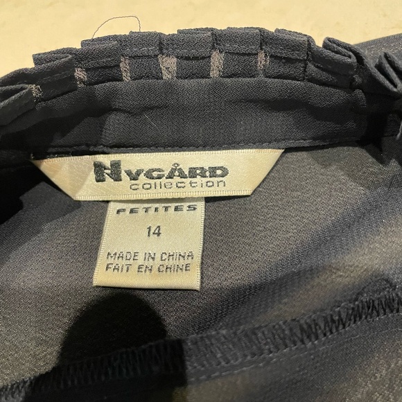 Navy blue blouse with bell sleeves - Picture 6 of 7